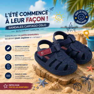 Sandales Cartago Oslo Bleu Enfant Garçon