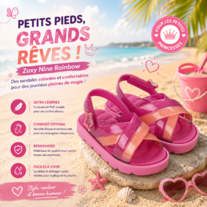 Sandales Zaxy Nina Rainbow Enfant Fille