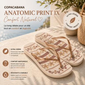 Tong Femme Copacabana Anatomic Print IX – Design Tendance Beige