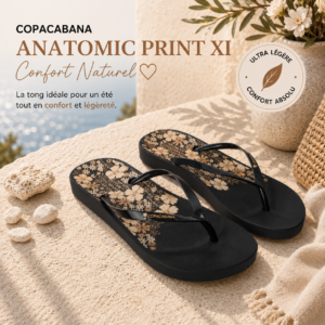 Tong Femme Copacabana Anatomic Print XI – Style & Confort Noir