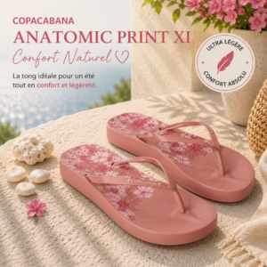 Tong Femme Copacabana Anatomic Print XI – Style & Confort Saumon