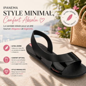 Sandale Femme Ipanema Go Minimal Noir